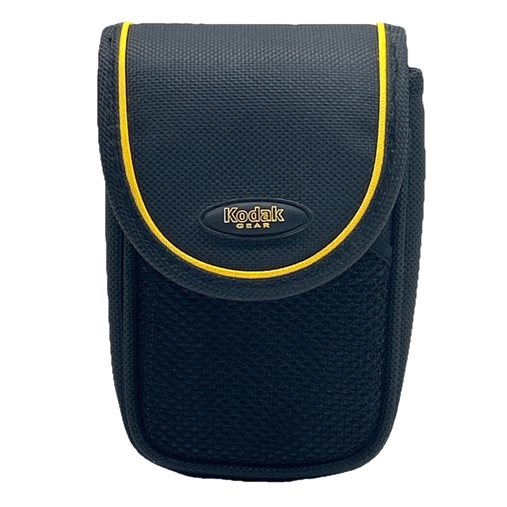 Kodak Gear Black Yellow Padded Compact‎ Camera Case Belt Loop Small Pouch